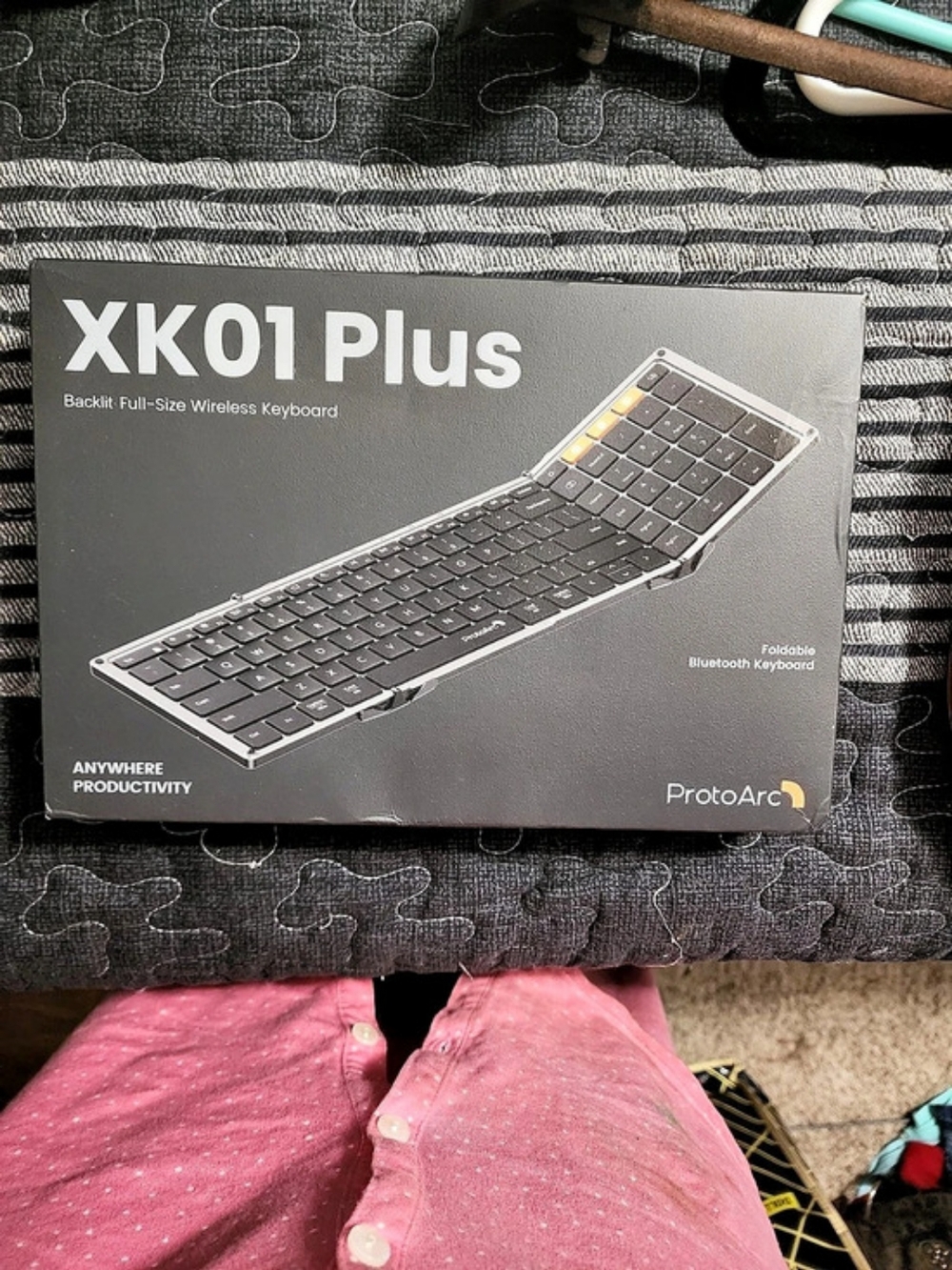 ProtoArc XK01 Plus Backlit Full-Size Wireless Keyboard Black & Gray